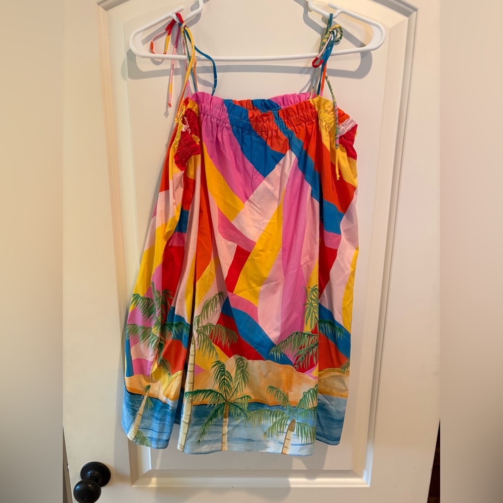 ShowMeYourMumu Angel Mini Dress in the "Rainbow Key" print ruffle trim.size M. - Picture 4 of 5